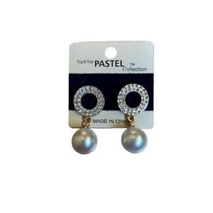 Top & Top Pastel Diamond and Pearl Fashion Earings